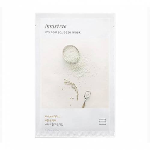  Трехслойная тканевая маска для лица на кремовой основе  с экстрактом риса , INNISFREE Корея 20 мл 