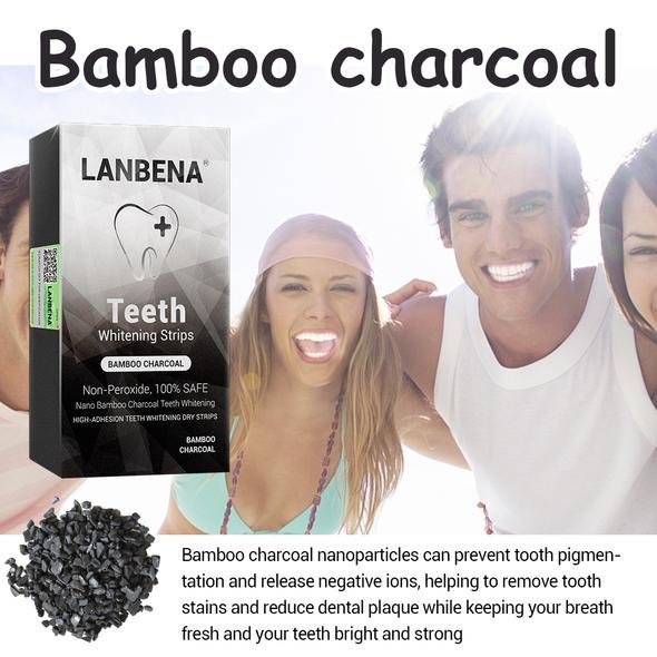 Отбеливающие полоски для зубов с бамбуковым углем LANBENA