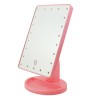 Зеркало косметическое для макияжа с LED подсветкой, USB-провод, розовое
