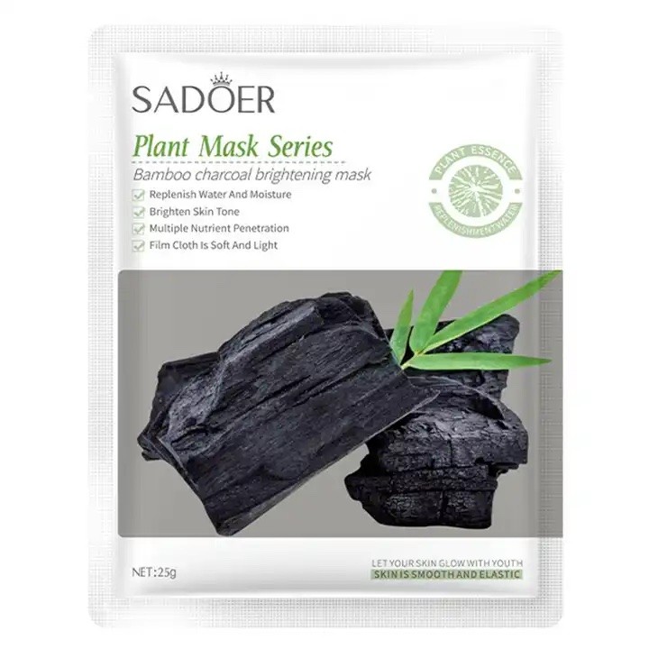 SADOER Тканевая маска для лица очищающая с бамбуковым углем Bamboo Charcoal