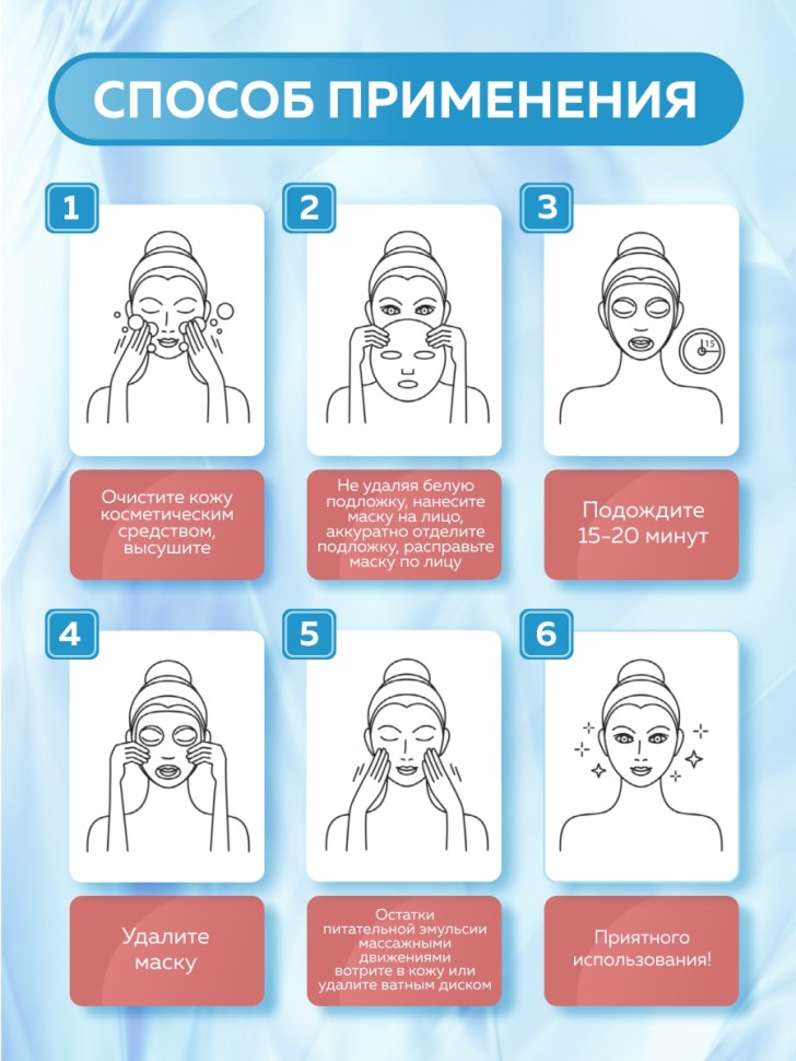 Гидрогелевая интенсивная увлажняющая маска для лица с гиалуроновой кислотой