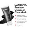 Эффективная  маска для лица от черных точек  Lanbena bamboo Charcoal mask,50гр 