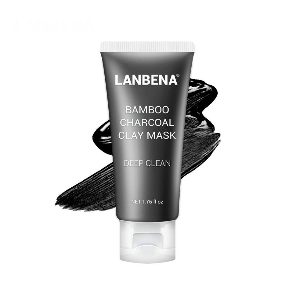 Эффективная  маска для лица от черных точек  Lanbena bamboo Charcoal mask,50гр 