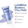 Увлажняющая,разглаживающая морщины,питательная маска для лица Lanbena Blueberry Mask,50гр 
